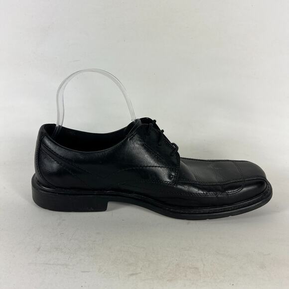 Clarks Oxford Men\'s 8.5 Black Leather Slip-On Low Square Toe Formal Dress Shoes main image 9